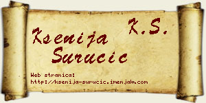 Ksenija Suručić vizit kartica